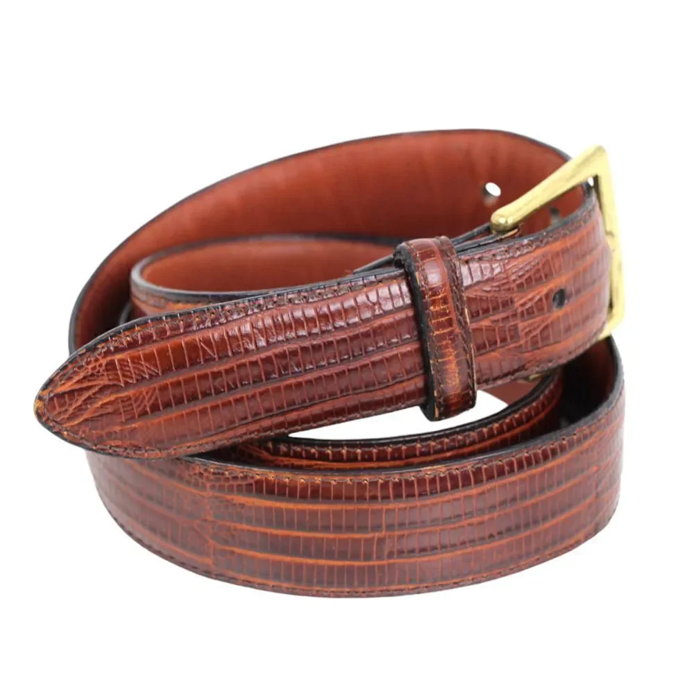 Club Room BROWN GENUINE LEATHER SNAKE 1 1/8